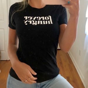 “forever hungry” black t-shirt